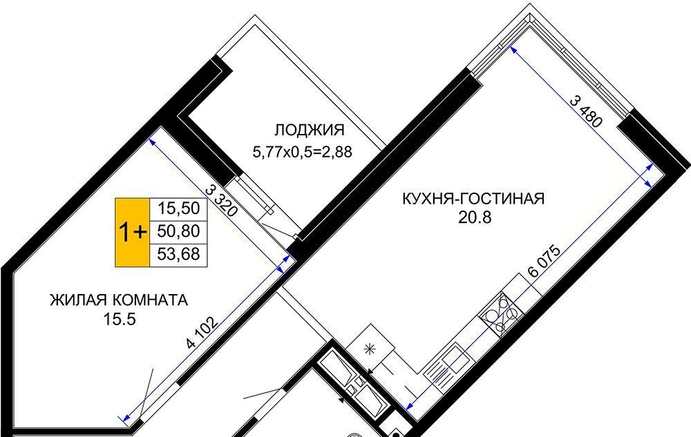 квартира г Краснодар р-н Прикубанский 2-я площадка ул Ветеранов 85 фото 13