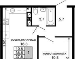 квартира г Краснодар р-н Прикубанский ЖК «Дыхание» фото 7