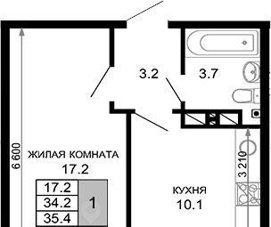 квартира г Краснодар р-н Прикубанский ЖК «Дыхание» фото 7