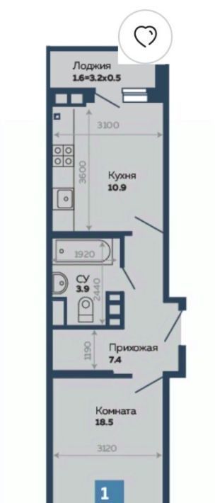 квартира г Краснодар р-н Прикубанский ул Героев-Разведчиков 11/5 фото 7