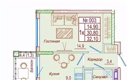 квартира р-н Анапский с Сукко ул Мирная 9к/3 муниципальное образование, Анапа фото 1