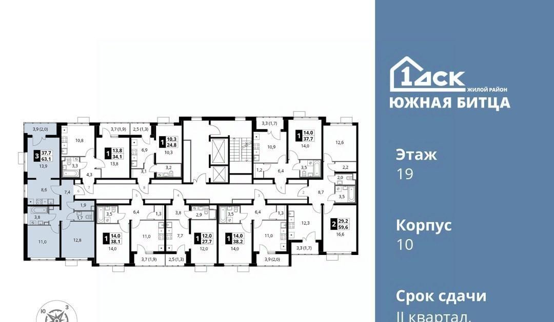 квартира городской округ Ленинский п Битца ЖК Южная Битца 10 Улица Старокачаловская, бул. Южный фото 2