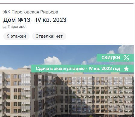 квартира городской округ Мытищи д Пирогово ЖК «Пироговская Ривьера» Медведково фото 3