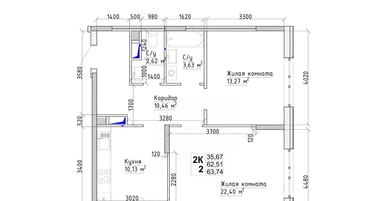 квартира г Кемерово р-н Заводский ул Веры Волошиной 42а фото 2