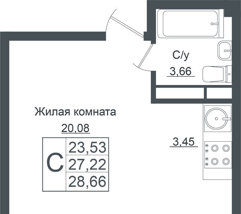 квартира г Краснодар р-н Прикубанский ЖК «Европа-Сити» фото 1