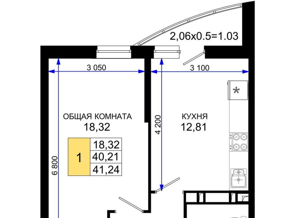 квартира г Краснодар р-н Прикубанский мкр им Петра Метальникова ЖК «Лучший» фото 1