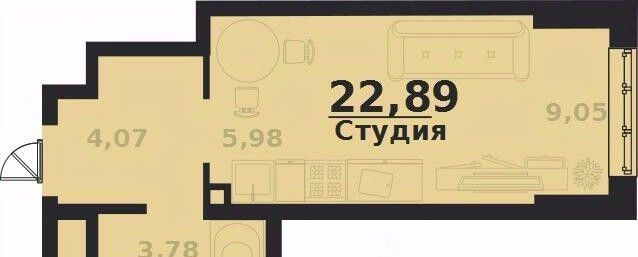 квартира г Ульяновск р-н Заволжский Новый Город ЖК Атмосфера 3 17-й кв-л фото 1