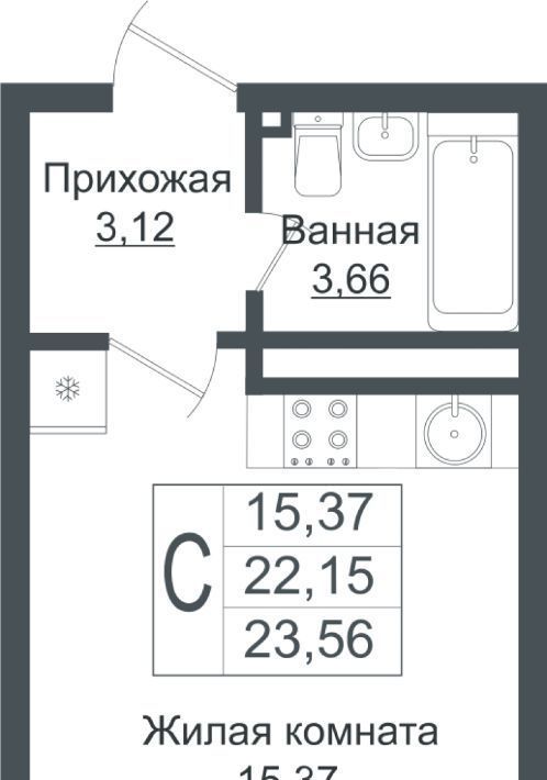 квартира г Краснодар р-н Прикубанский ул Западный Обход 39/1к 1 фото 1