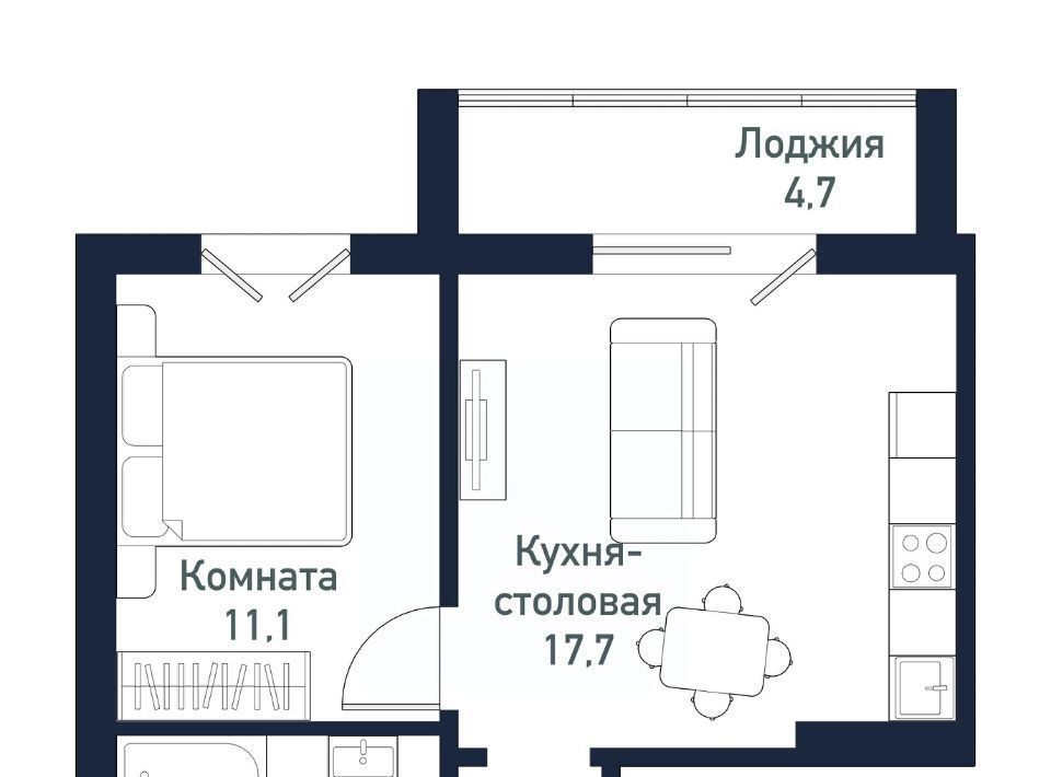 квартира р-н Сосновский п Западный Кременкульское с/пос, ул. Имени капитана Ефимова, 8 фото 1