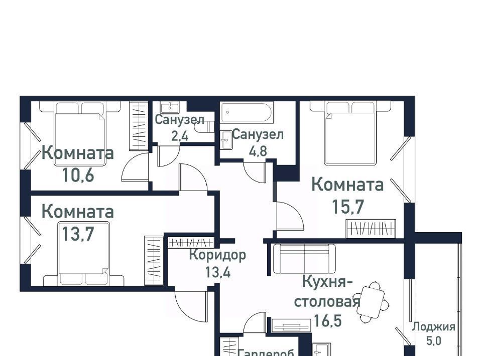 квартира р-н Сосновский п Западный Кременкульское с/пос, ул. Имени Младшего Сержанта Сухарева, 2 фото 1