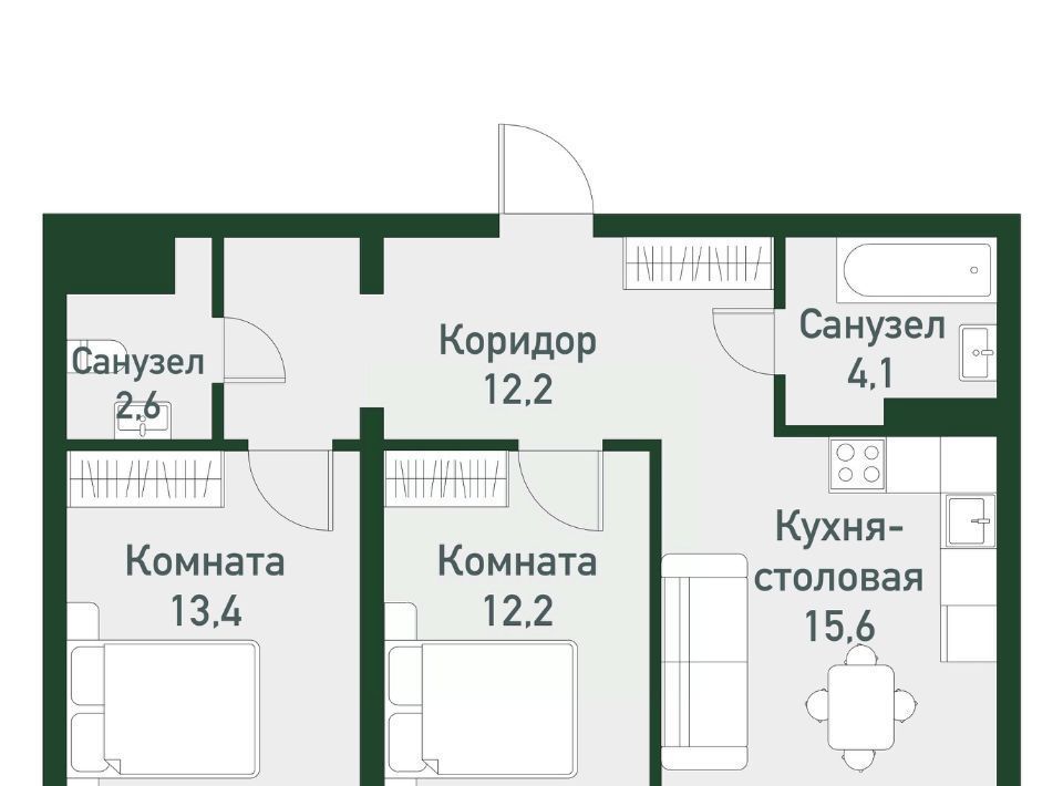 квартира р-н Сосновский п Западный р-н мкр Привилегия Кременкульское с/пос фото 1