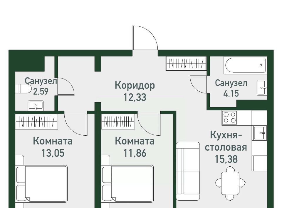 квартира р-н Сосновский п Западный р-н мкр Привилегия Кременкульское с/пос фото 1