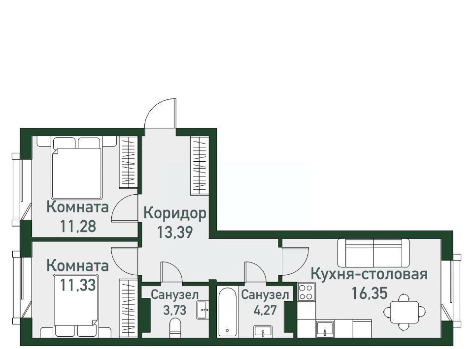 квартира р-н Сосновский п Западный р-н мкр Привилегия Кременкульское с/пос фото 1