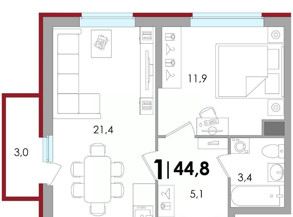 квартира р-н Калининский д Батино ул Сергея Есенина 15 фото 1