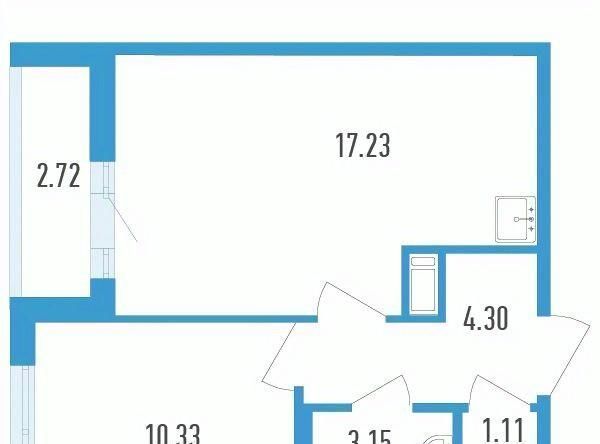 квартира г Санкт-Петербург п Шушары метро Купчино Жилой Аэросити 4 кв-л фото 1