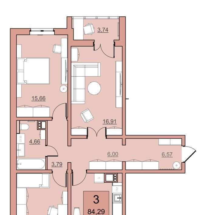 квартира г Саратов р-н Кировский ул им Еремина Б.Н. 14 фото 1