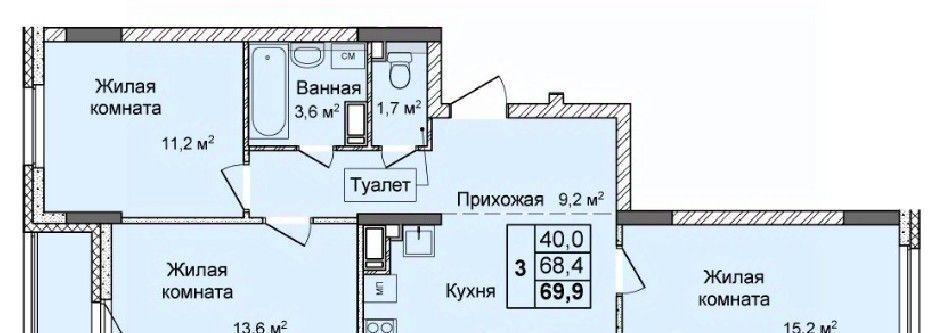 квартира г Нижний Новгород Кооперативный Буревестник ЖК «Дома на Культуре» кв-л фото 1