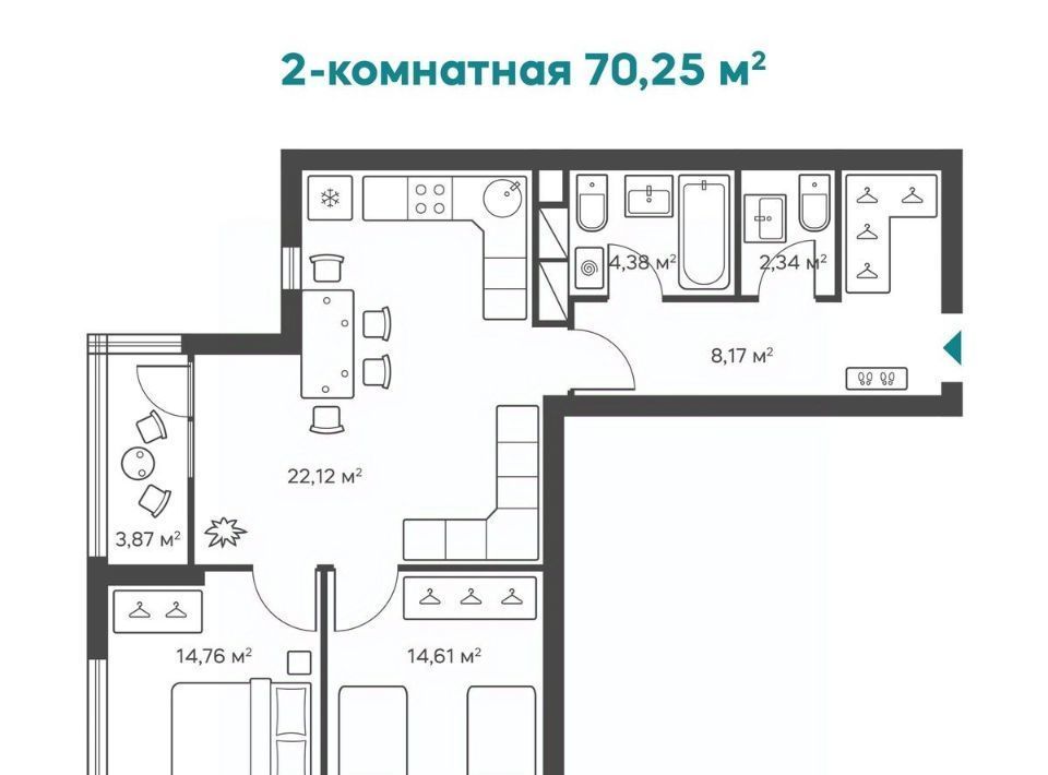 квартира г Нижний Новгород Заречная ш Анкудиновское фото 1