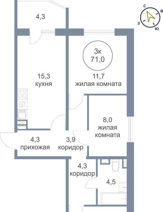 квартира р-н Нефтеюганский пгт Пойковский 7-й мкр, 128 фото 1