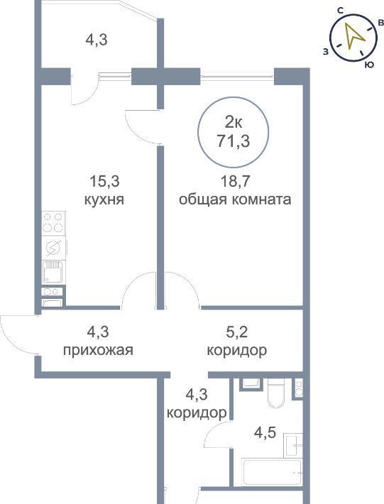 квартира р-н Нефтеюганский пгт Пойковский 7-й мкр, 128 фото 1