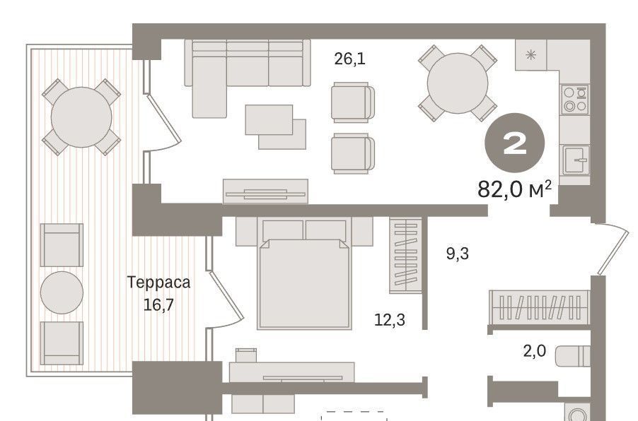 квартира г Тюмень р-н Центральный ул Причальная 11 фото 8