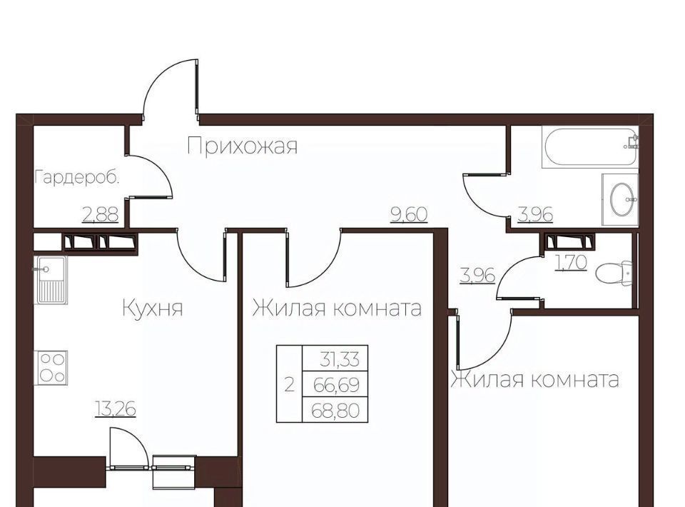 квартира г Орел р-н Заводской ул Левый Берег реки Оки 21 фото 1