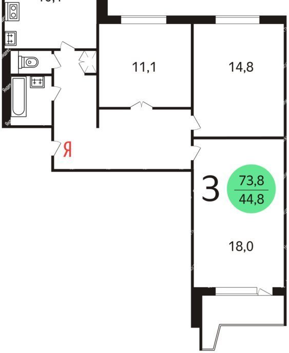 квартира г Москва метро Братиславская б-р Марьинский 11 фото 21