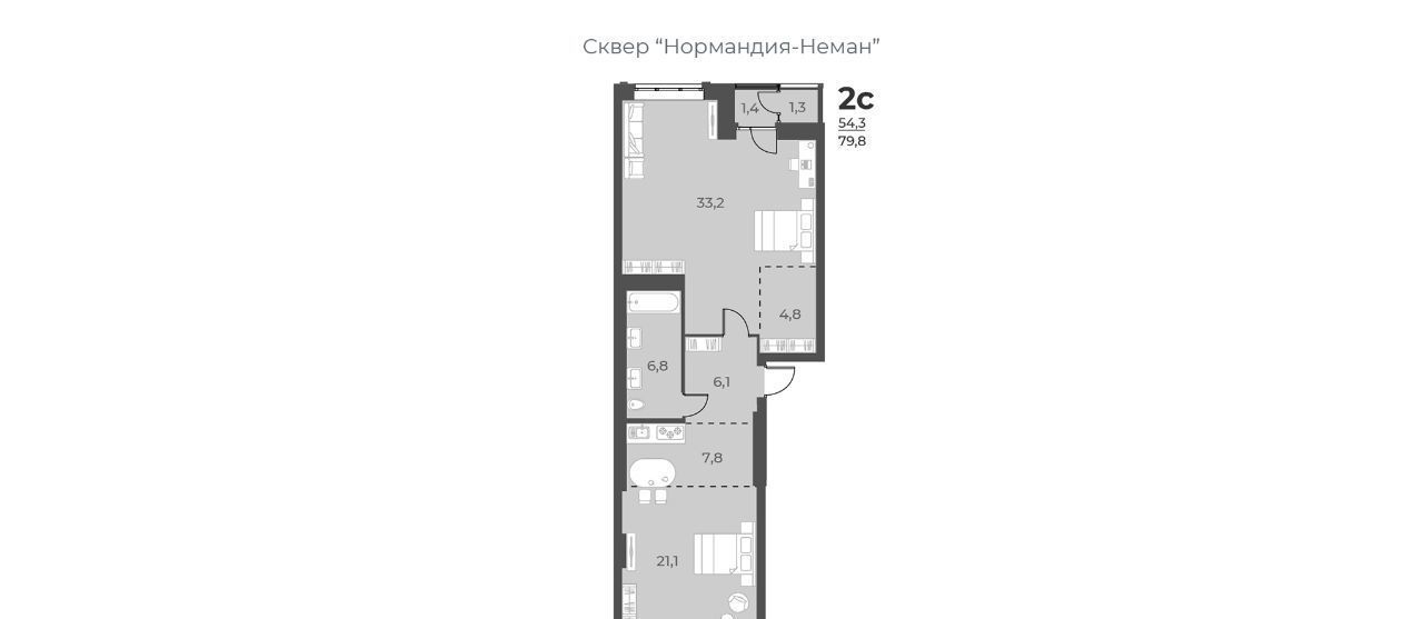 квартира г Новосибирск Заельцовская ул Аэропорт 60 фото 1