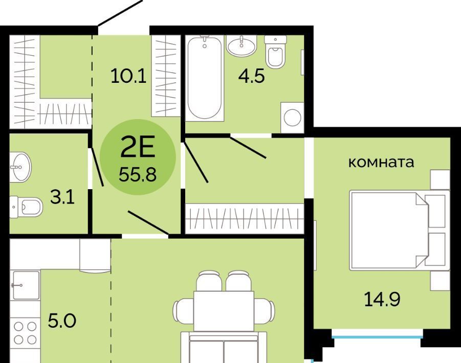 квартира г Пермь р-н Свердловский Краснова ЖК Красное яблоко фото 1