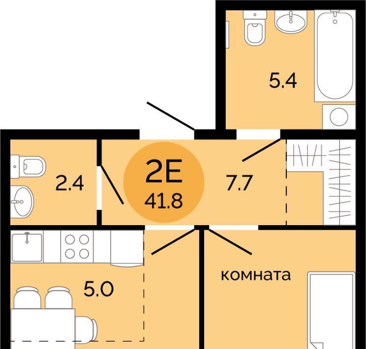 квартира г Пермь р-н Свердловский Краснова ЖК Красное яблоко фото 1