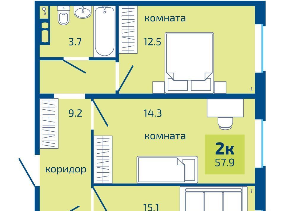 квартира г Пермь р-н Мотовилихинский ул Целинная 59 фото 1