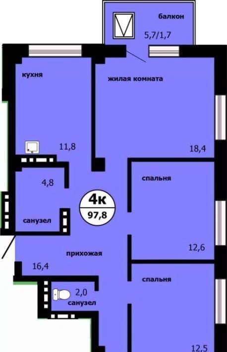 квартира г Красноярск р-н Свердловский Тихие зори фото 1