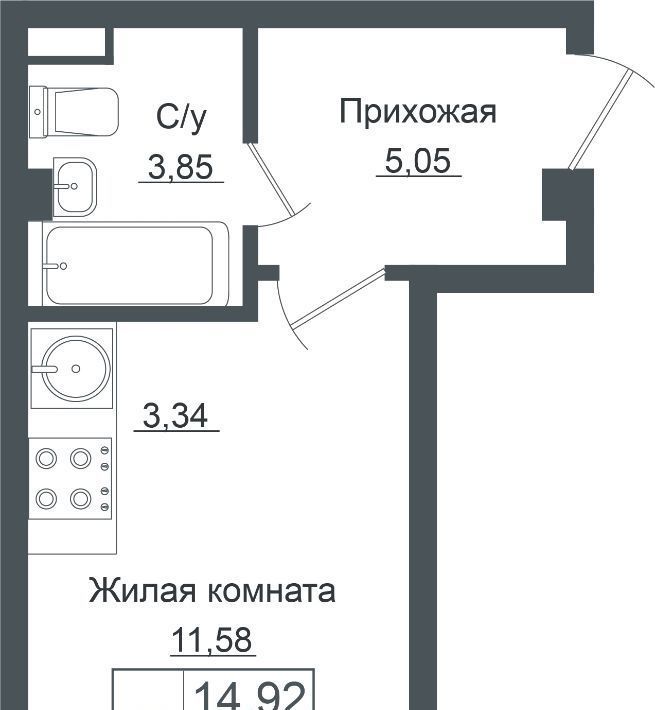 квартира г Краснодар р-н Прикубанский ЖК «Европа-Сити» фото 1