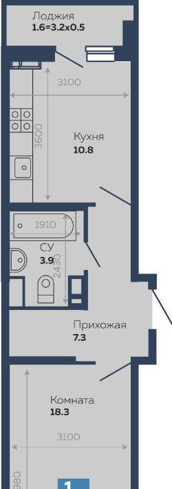 квартира г Краснодар р-н Прикубанский ул Героев-Разведчиков 11/3 фото 1