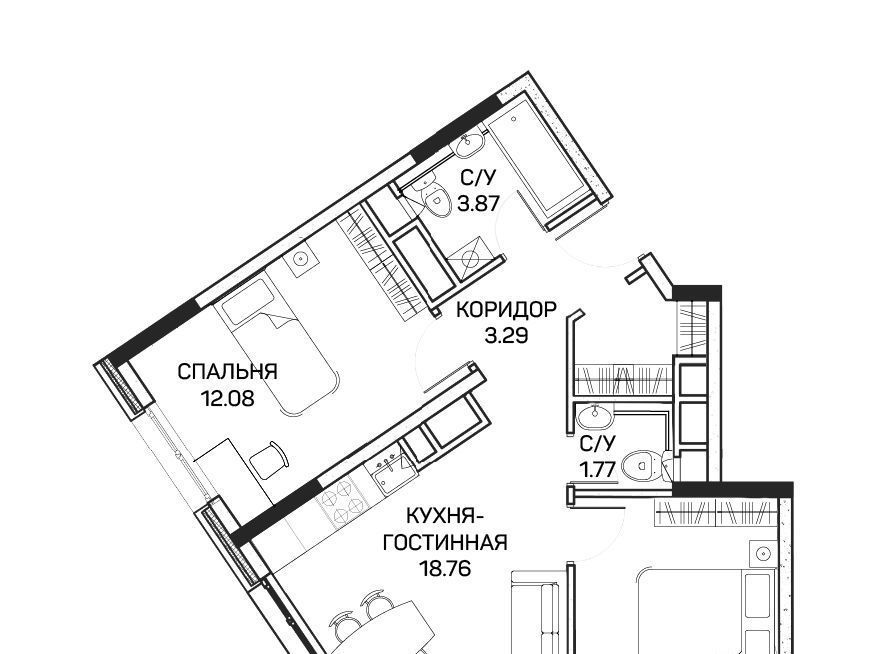 квартира г Москва метро Медведково ул Корнейчука 27с/7 фото 1