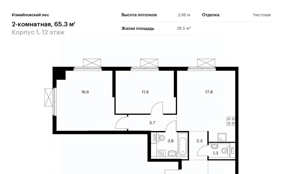 квартира г Москва метро Первомайская ЖК Измайловский Лес Московская область, Балашиха фото 1