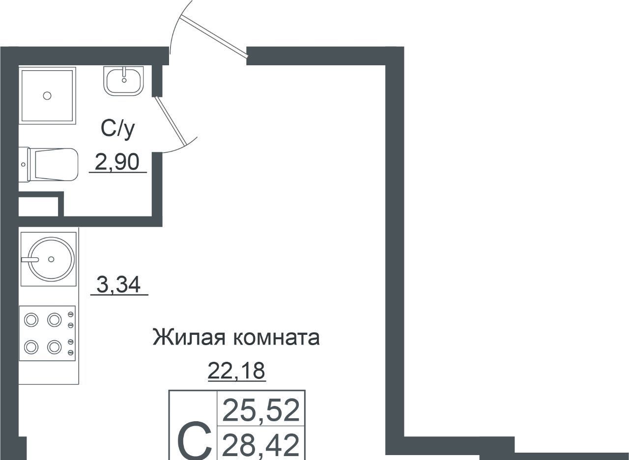 квартира г Краснодар р-н Прикубанский ЖК «Европа-Сити» фото 1