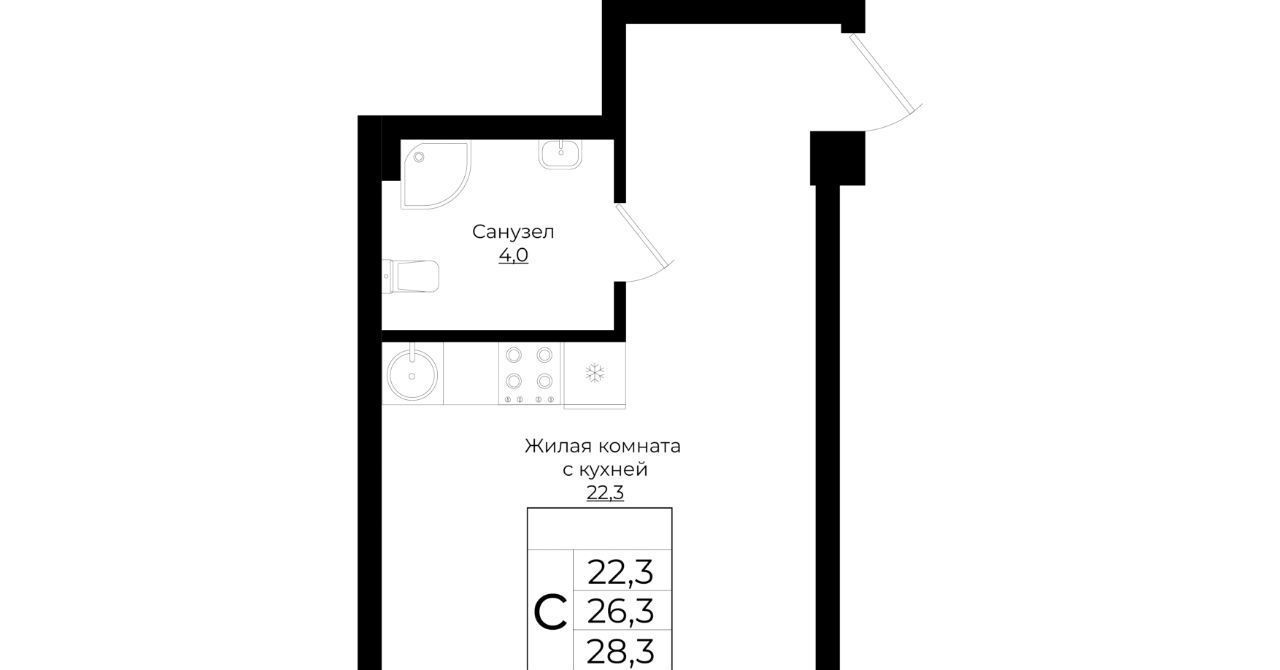 квартира г Краснодар р-н Прикубанский ЖК «Европа-Сити» фото 1