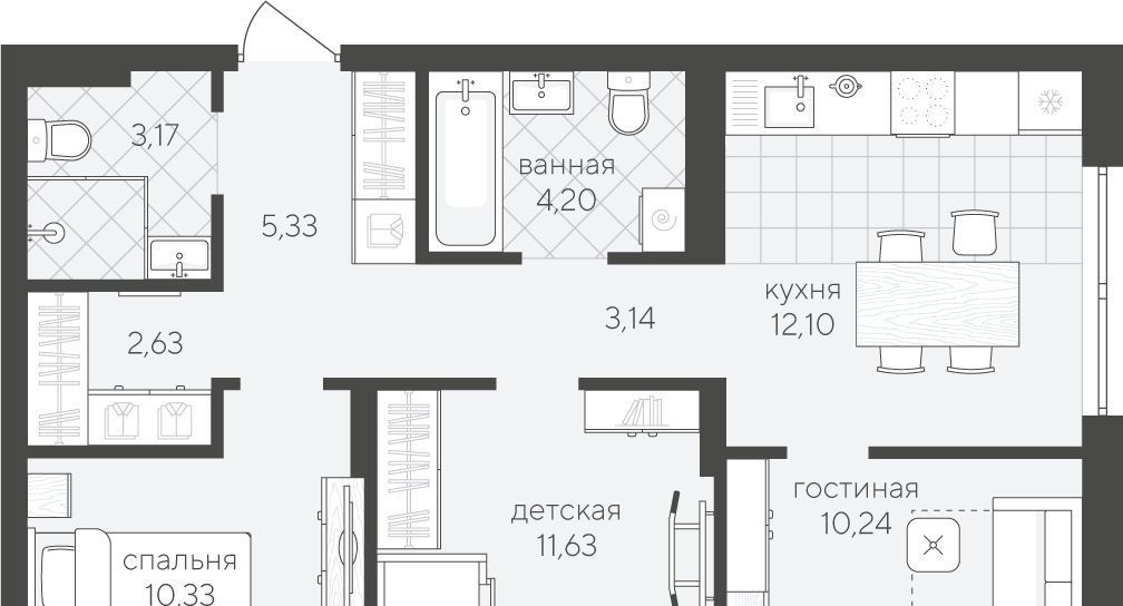 квартира г Тюмень р-н Ленинский ЖК «Скандиа. Квартал у озера» Ново-Гилевский жилрайон фото 1