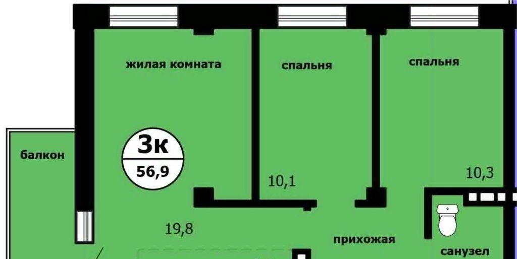 квартира г Красноярск р-н Ленинский Завода СК, ул. Вишневая, Садоводческое товарищество Химик фото 1