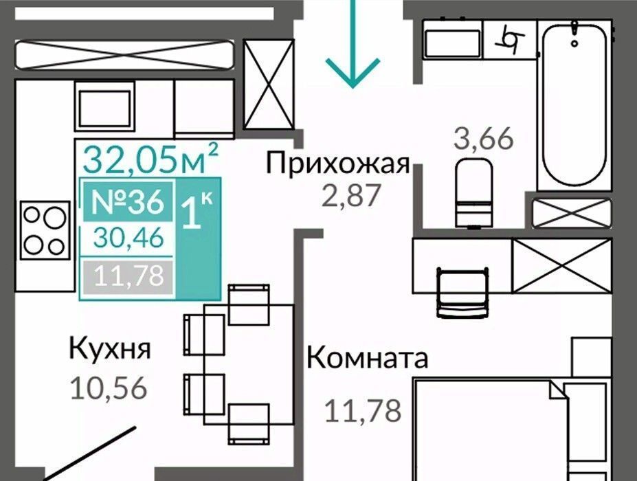 квартира г Симферополь р-н Киевский Горизонты жилой комплекс фото 1