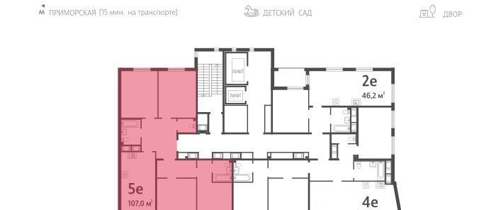 квартира г Санкт-Петербург наб Миклухо-Маклая 1к/1 Горный институт фото 2