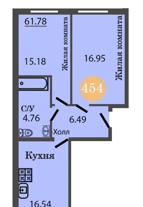 квартира г Калининград р-н Центральный ул Генерал-фельдмаршала Румянцева 7 фото 1