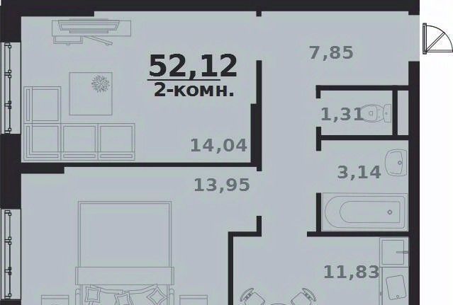 квартира г Ульяновск р-н Заволжский Новый Город ЖК Атмосфера 4 17-й кв-л фото 1