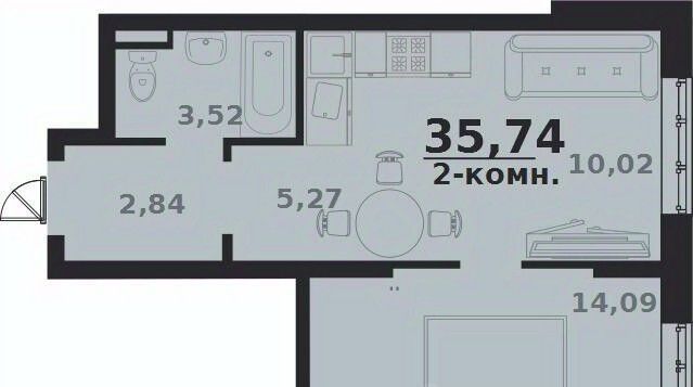 квартира г Ульяновск р-н Заволжский Новый Город ЖК Атмосфера 4 17-й кв-л фото 1