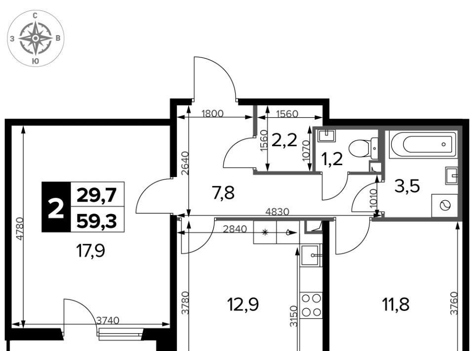 квартира г Москва метро Ховрино ш Ленинградское 228к/3 фото 1