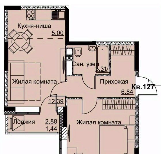 квартира г Ижевск р-н Ленинский Строитель ЖК «Притяжение» жилрайон, 6-й мкр фото 1