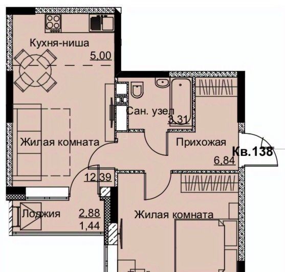 квартира г Ижевск р-н Ленинский Строитель ЖК «Притяжение» жилрайон, 6-й мкр фото 1