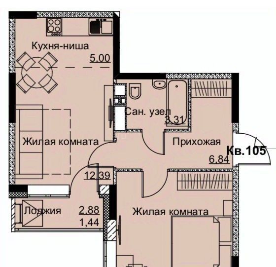 квартира г Ижевск р-н Ленинский Строитель ЖК «Притяжение» жилрайон, 6-й мкр фото 1