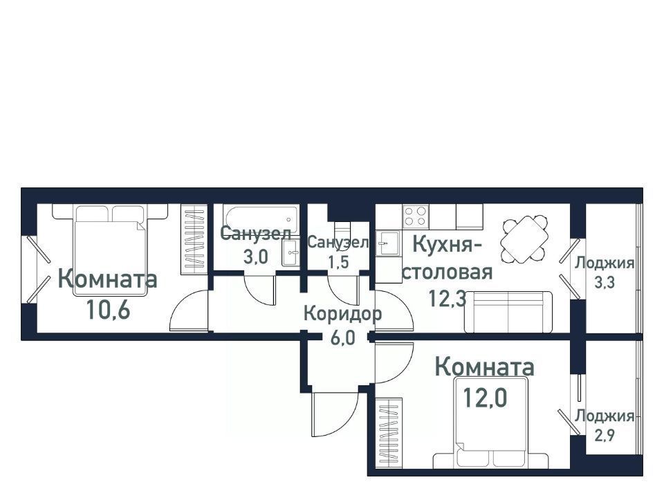 квартира р-н Сосновский п Западный р-н мкр Притяжение Кременкульское с/пос фото 1